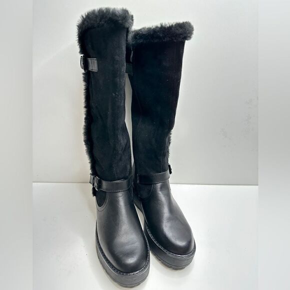 Wanted Faux Leather Fur Lined Winter Black Boots Size 7 New - Picture 4 of 9